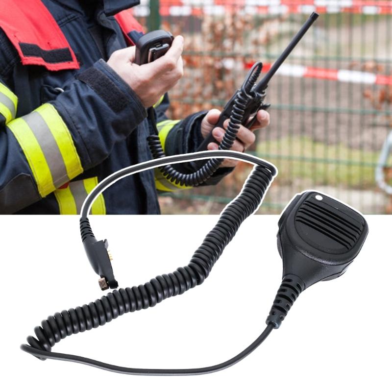 Hand Microphone Hands frees Shoulder Lapel Hand Microphone with 3.5mm Sound Jacks Shoulder Lapel for GP338plus GP328plus