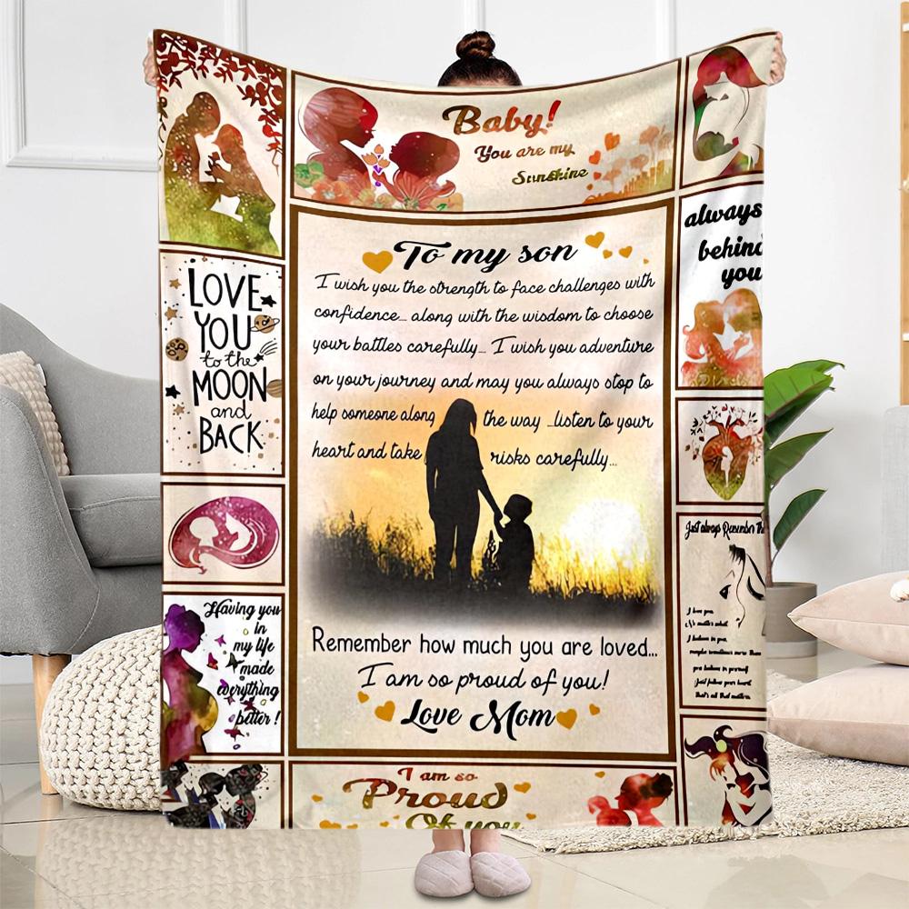 1pc Mom Quotes Blanket Comfortable Soft Lightweight Multi Purpose Blanket for Travel Camping Picnics Sofa Office Bed Living Room Gift for Friends
