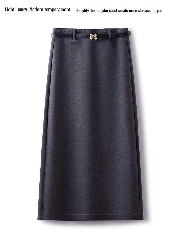 Women’s 2025 High-Waisted Slimming Midi Skirt – New Petite Spring Style