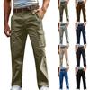 Men's Relaxed Fit Multi Pocket Cargo Pants Outdoor Utility Trousers with Straight Leg Design for Casual Wear Work Travel