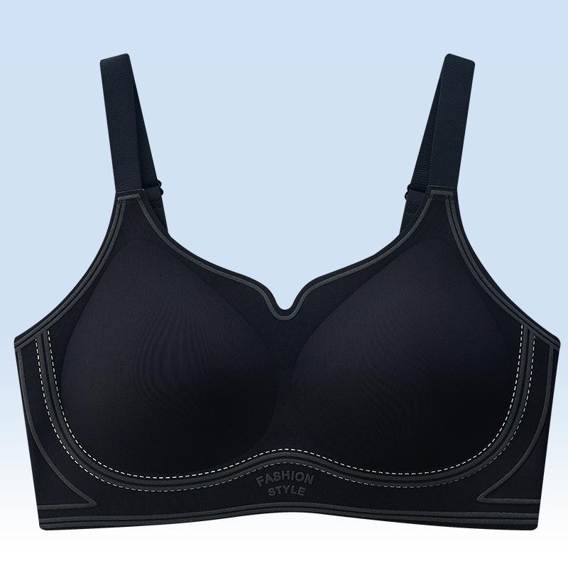 Red Seamless Push-Up Underwear for Women with Large Breasts - Comfortable Jelly Fixed Cup, Year of the Dog 2026 Edition