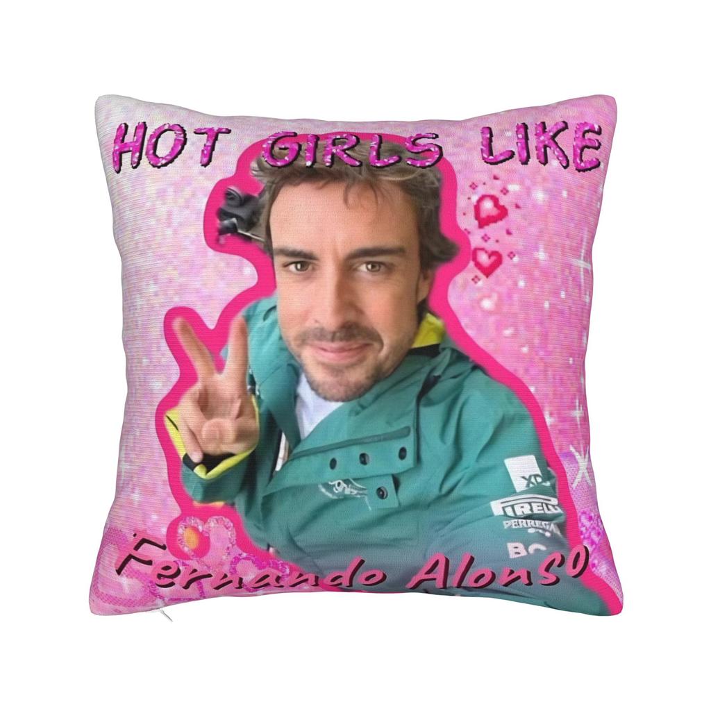 Fernando Alonso Kussenhoes Stof Zacht Kussenhoes Decoratief Grappig Kussenhoes Cover Huis Multi-Maat