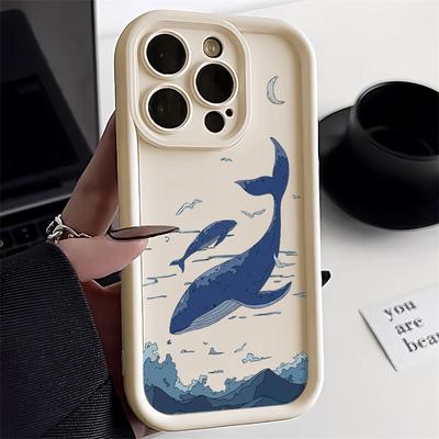 Whale Phone Case For iPhone 15 Pro Max Case iPhone 11 13 12 16 14 Pro Max XR X XS 7 8 16 Plus SE  Shockproof Aesthetic Cover