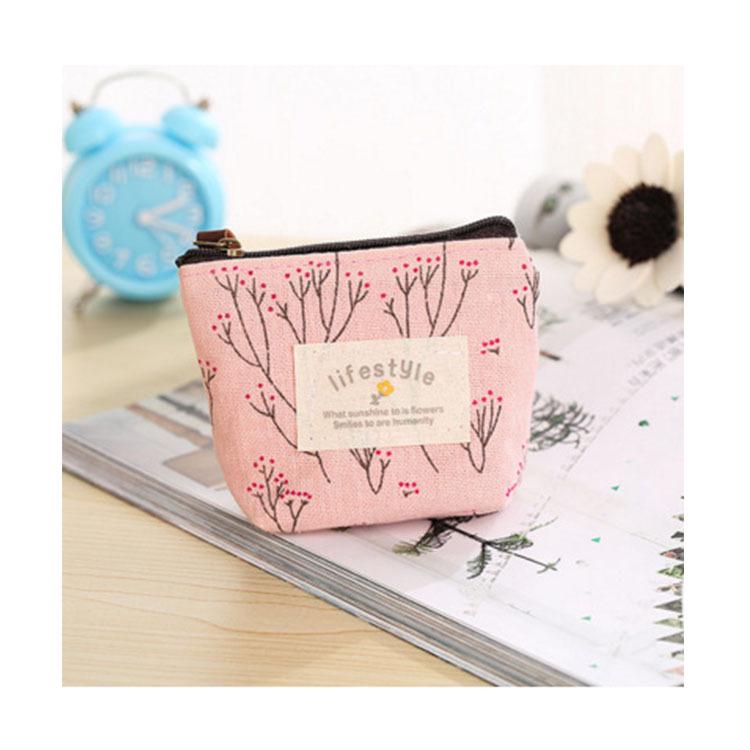 New Korean Pastoral Floral Coin & Key Pouch - Cute Mini Change Purse