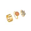 Hot-selling Stacked Gemstone Ring Set for Women, Retro Metal Percussion Open Ring Jewelry.