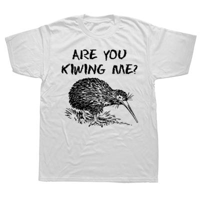 Lustiges Kiwi-Vogel Tier Grafik 100% Baumwoll-T-Shirts Herren Damenmode Lässiges T-Shirt Locker Übergroß Streetwear kawaii T-Shirt