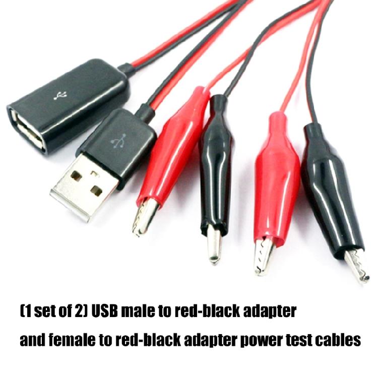 Upgrades USB Alligators Clip Connectors 50cm Length Mobile Device Charging Test Clip for Power Conversion Applications