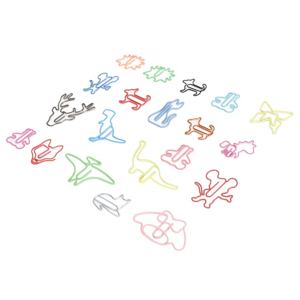 100pcs Animal Shaped Paper Clips Cute Funny Assorted Colors Metal Bookmarks Paper Clips for Books Notes