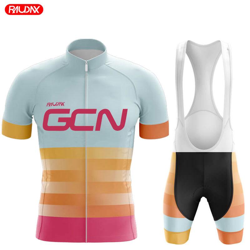 2025 Raudax GCN Team Summer Short Sleeve Cycling Jersey Set Breathable Mountain Bike Cycling Clothing Maílllot Ciclismo Hombre