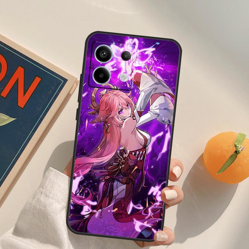 Genshin Impact Yae MIko Funda For Xiaomi Redmi Note 14 Pro 9 10 11 12 13 Pro 10S 11S 12S Redmi 10C 12C 13C 14C Case