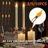 3/5/10PCS 3V LED Flame Effect Light Bulb 2200K Diode Palm Flame Lamp Wick Set Accessories Flash Candles for Birthday Party Decor