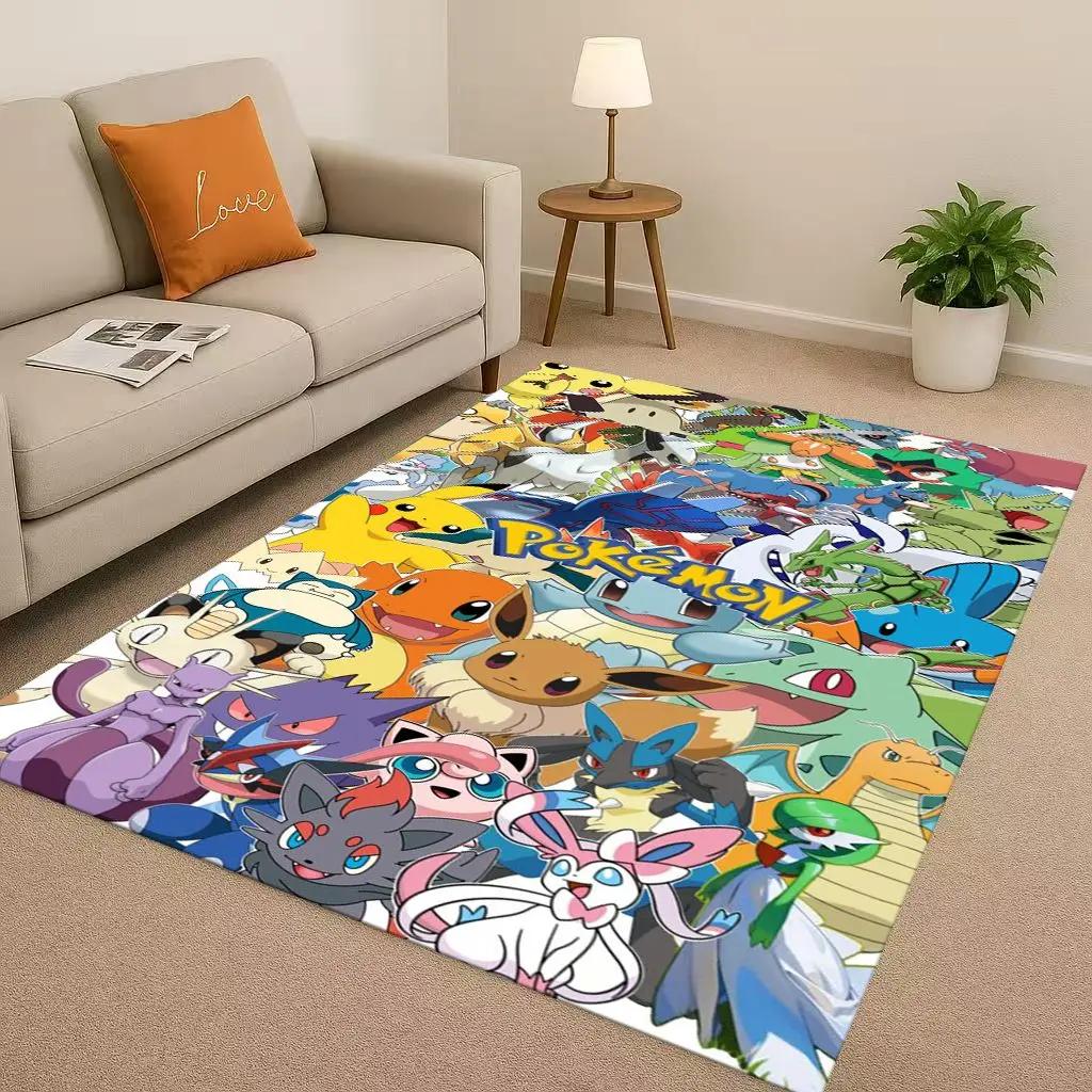 2026 Pokemon Pikachu Cartoon Christmas Living Room Non-Slip Area Rug Carpet For Bedroom Playroom Sofa,Home Decor Doormat