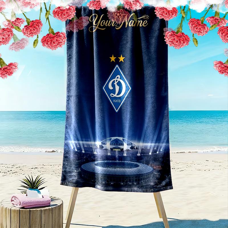 Name Custom FC Dynamo Moscow Print Beach Towel, Large Soft Quick Dry Towel for Beach Camping Swimming