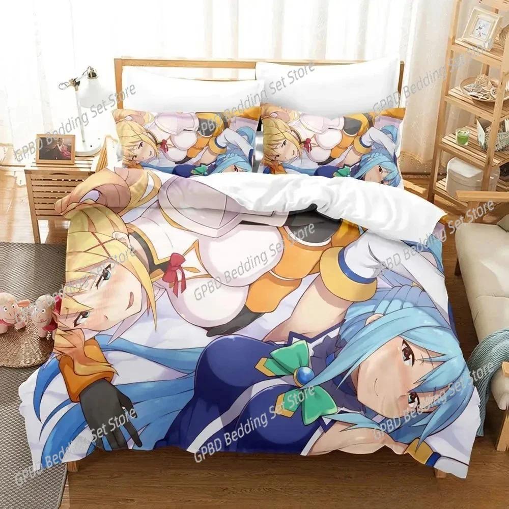 Anime Konosuba Bedding Set For Bedroom Soft Modern Bedspreads Comefortable Kids Duvet Cover Quilt Cover And Pillowcase