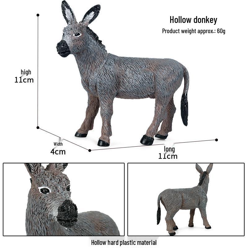 Cross-Border Animal Toy Set: Sheep, Cow, Horse, Donkey, Goat, Poultry Plastic Models