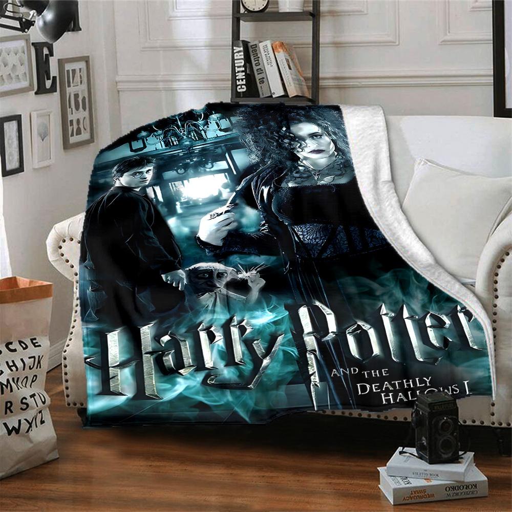 1pc Harry Potter AND DEATHLY HALLOWS I Flannel Blanket Soft Warm Throw for Home, Office, Travel, All-Season Cozy Bedding GiftL1143