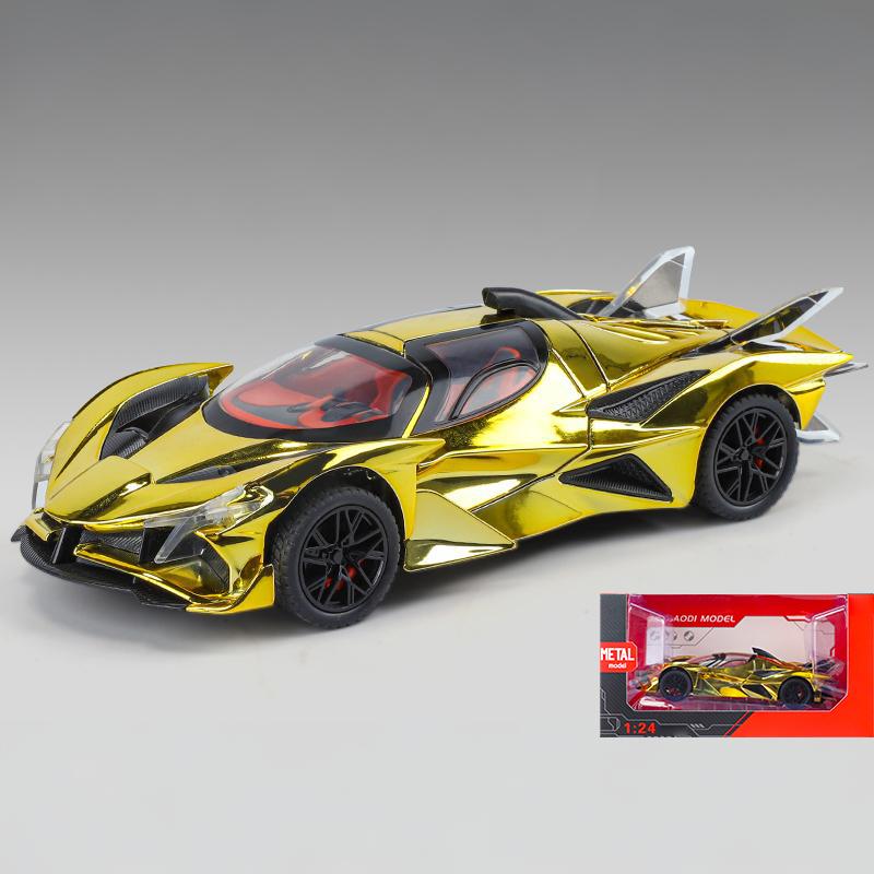 

Масштаб 1/24 Apollo EVO Гальванопокрытие Суперкар Сплав Литье под давлением Модель автомобиля Коллекционные предметы Хобби Настольная витрина Звук и свет Праздничный подарок золотой