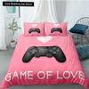Gamer Bedding Sets for Boy,Gamepad Controller Duvet Cover Set King Size,Video Games Comforter Cover Teens Polyester Quilt Cover