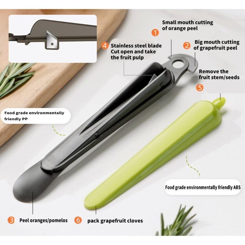 PP and ABS Orange Peeling Instrument Comfortable Handle Citrus Peeling Tool Space Saving Skinner with Hanging Hole