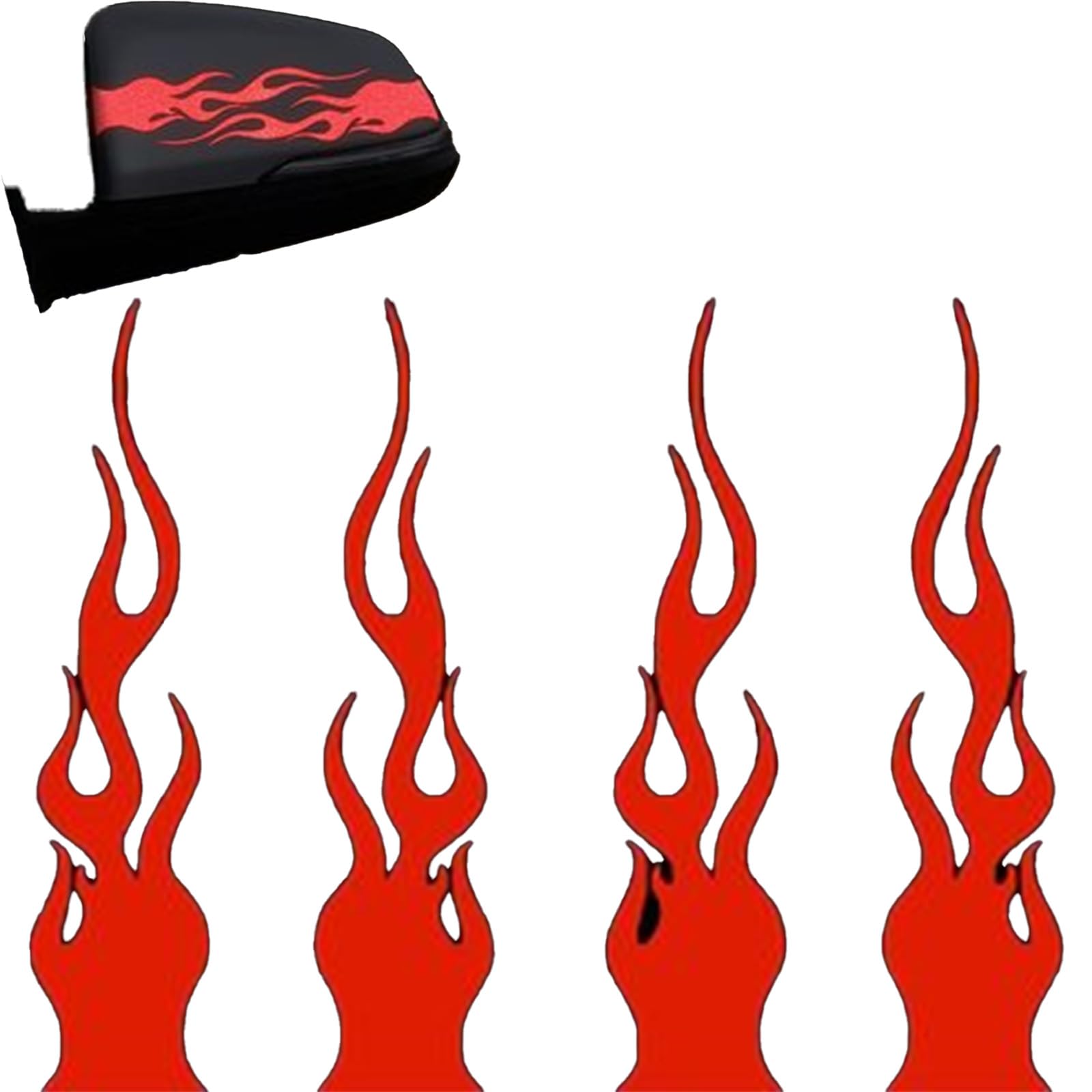 

Alpha Depot Flame Stickers Fire Pattern 15x3cm 4 Pack for Car Motorcycle Helmet Waterproof Durable Custom Decals Stickers (Red) красный