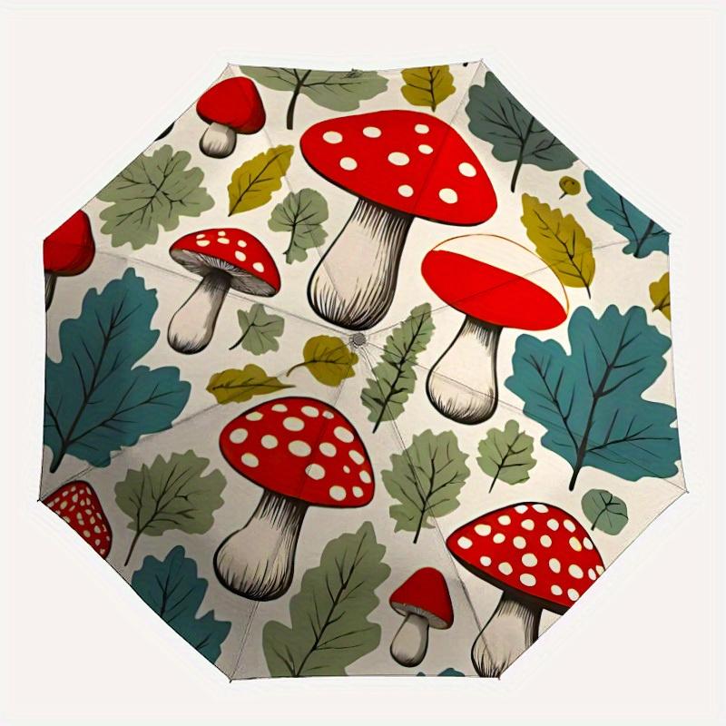 

1pc Mushroom Forest Automatic Open/close, All-Season Portable Folding Umbrella, Travel, Everyday, Formal Events - Compact Luxury Parasol, Outdoor Acce