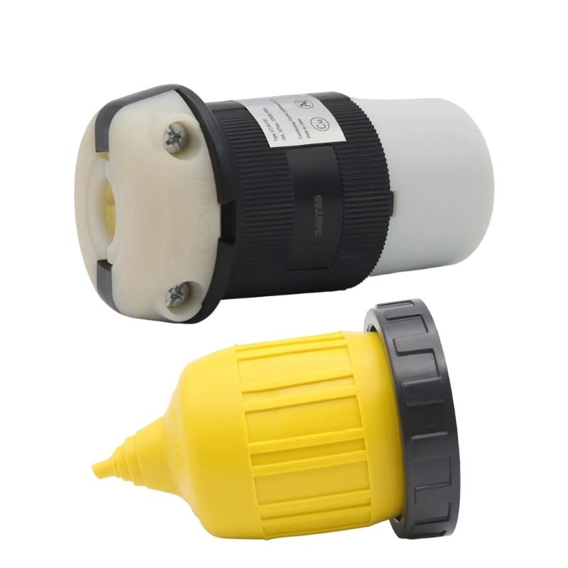 RVs Power Cord Twist Lock Plug with Boot Locking Cover 50A 125V 3.5A RVs Cord Connector Locking Plug Replacement Inlet