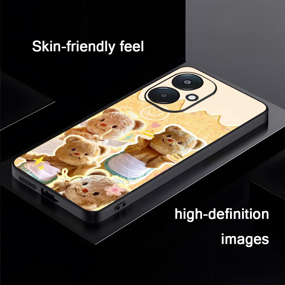 Brand B-Butter Bear Cartoon Phone Case For Xiaomi Redmi 14C 13C 12C Note14 13 12 11 10 Pro Plus S Soft Black Phone Cover