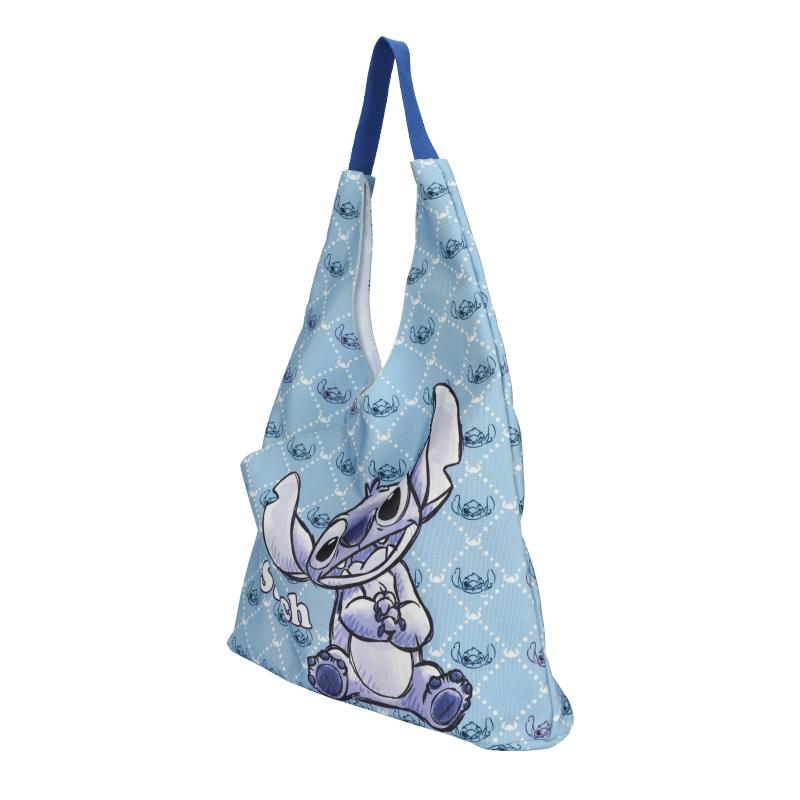 New Disney Stitch Series Canvas One Shoulder Handbag Regular Unisex Light Blue DHF41016-ST