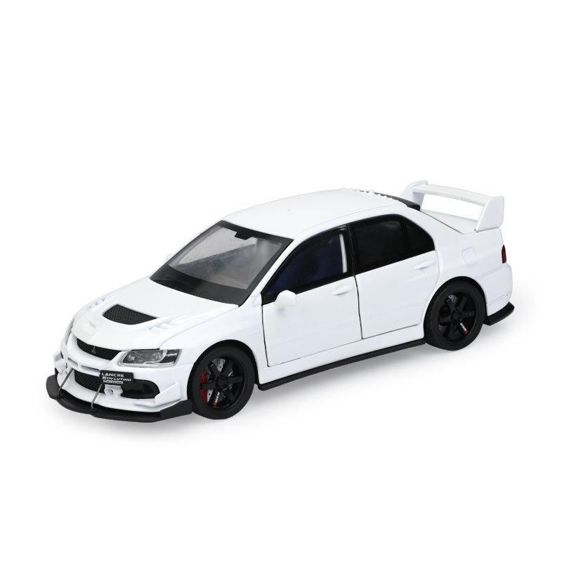 cwtnuk1 1:32 Simulation Mitsubishi EVO 9 Racing Car Model 6 Doors Openable Sound Light Pull Back Alloy Vehicle Toy Kids Gift Decoration