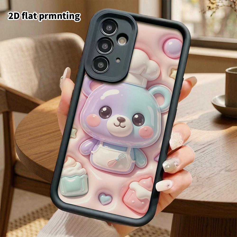 Phone Case: 2D Flat, Suitable for Samsung Galaxy A34 A35 M05 M06 S20 S22 S21 FE Plus 5G Protective Case, Chef Teddy Bear, Perfect Christmas and Hallow