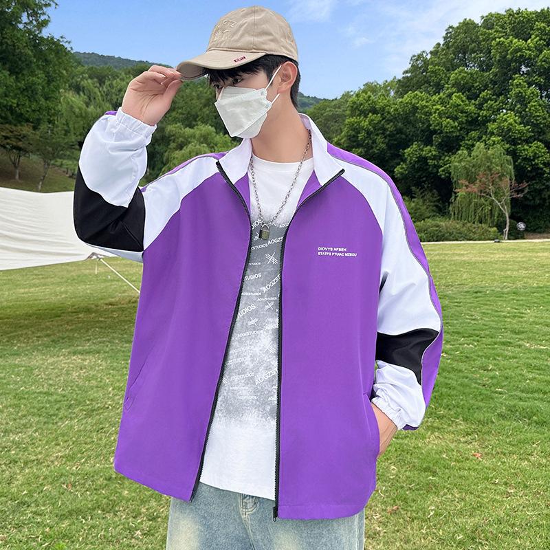 Jacket men's spring and autumn ins trendy brand loose lapel jacket teen student thin tooling trench coat jacket