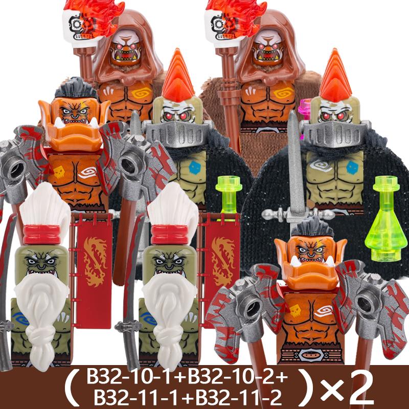 Medieval Castle Soldier Figures Building Blocks Knight Orc Warrior Dragon Wolf Animals Battle Flags Accessories Bricks Toys Boys