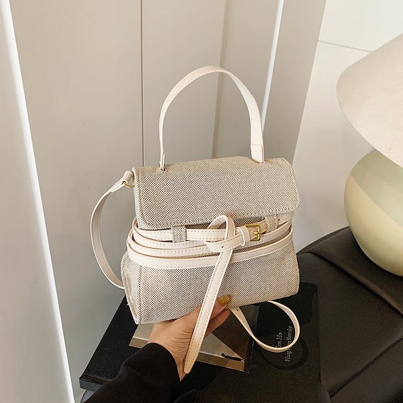 

Нишевая сумка женская новая модная дорожная универсальная сумка-мессенджер с ощущением высокого класса, контрастного цвета, портативная маленькая сумка белый