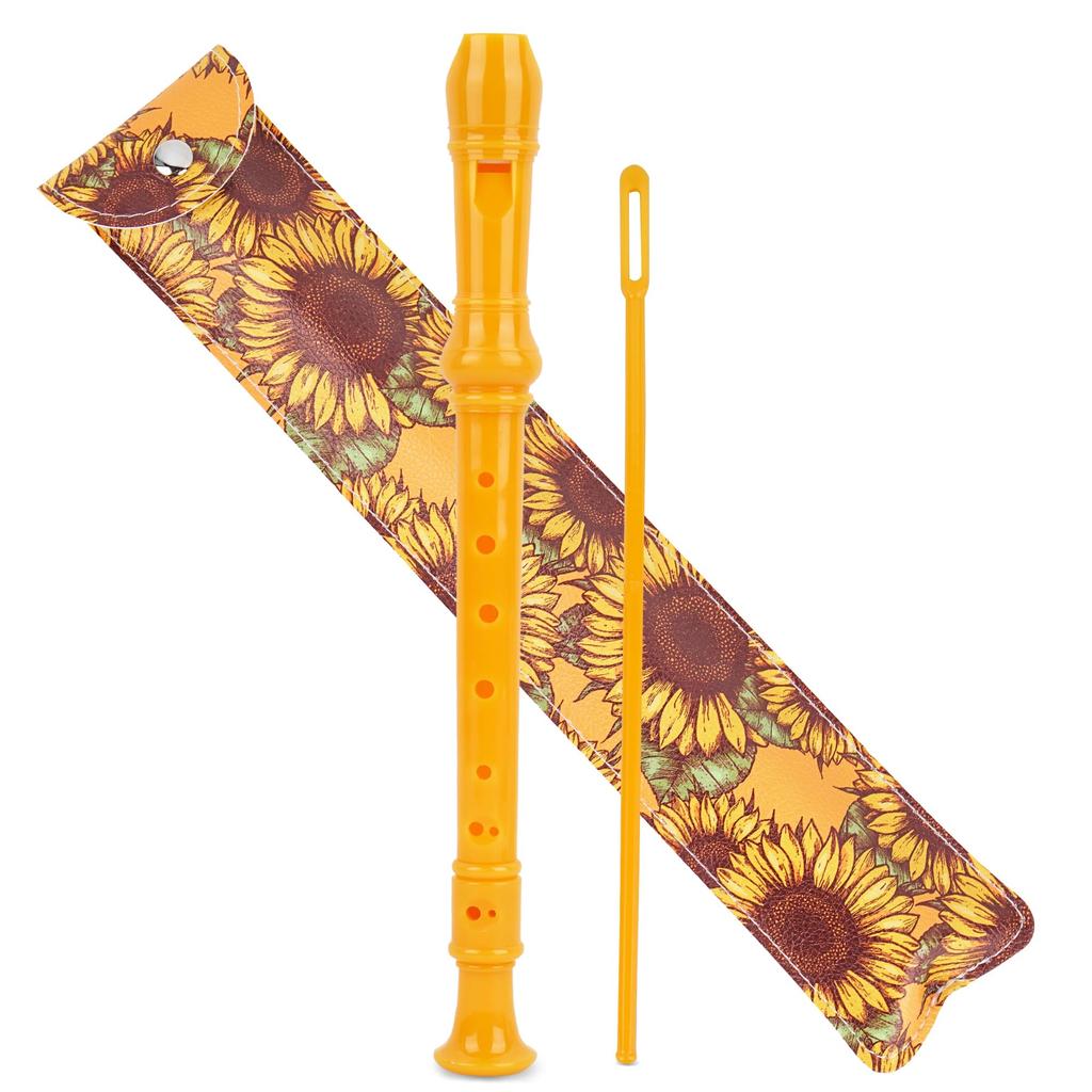 Jasenna Soprano Recorder, 8-Hole C Key, for Elementary School Students and Beginners, Includes Cleaning Stick, Fingering Chart, and Leather Storage