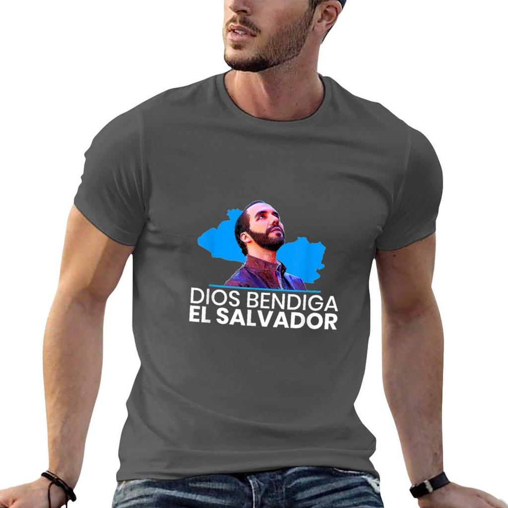 Dios Bendiga Elalvador Nayib Bukele Presidente TShirt Casual Loose Short Sleeve Tee for Unisex