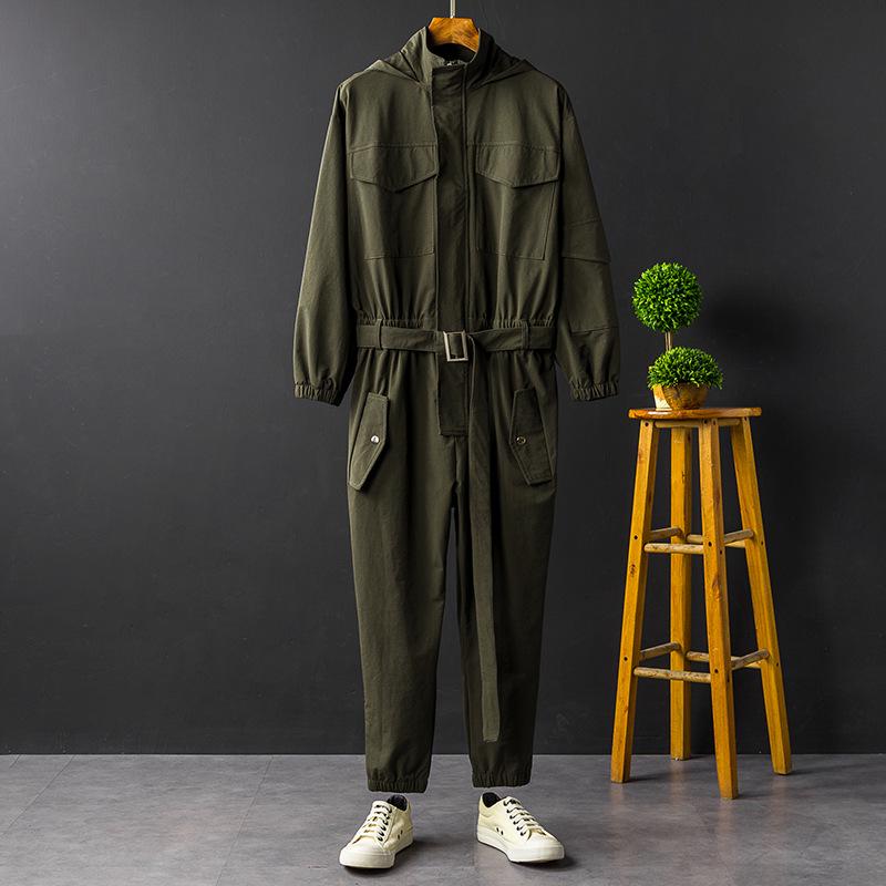 Unisex Hip Hop Hooded Jumpsuit: Elastic