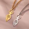 LIKGREAT Collana con Ciondolo Dea Ecate Acciaio Inossidabile Talismano Wicca Pagana Collana Dea Spirale Amuleto Magico Gioielli