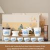 Xunyi Tianxiang Blue Peony 10-Piece White Porcelain Tea Set