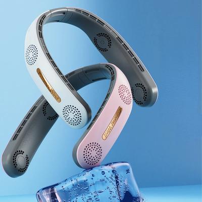 Nackenventilator 4 Turbo 2400 mAh Tragbarer Ventilator Blattloser Kühlung Stummventilator USB Wiederaufladbarer tragbarer Nackenbügelventilator für den Innen- und Außenbereich