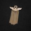 Big Brand Creative British Pentagram Badge Angel Wings Chain Fringed Brooch Pin Accessories