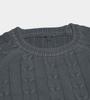 BIRBANTE Garment-Dyed Washable Cable Knit - Mood Navy