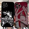 Anime Chainsaw Man Makima Phone Case For iPhone 17 Air 16 E 15 14 13 12 11 Pro Max Plus Mini SE 2020 2022 Soft TPU Cover