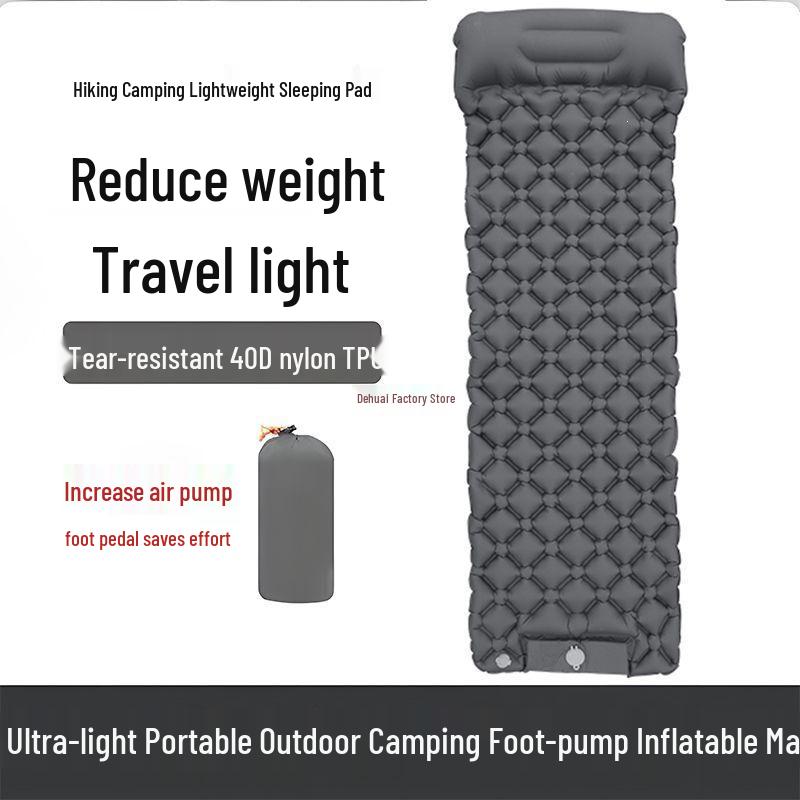 New Model Automatic Outdoor Camping Air Mattress with Built-in Foot Pump – Moisture-Proof and Portable