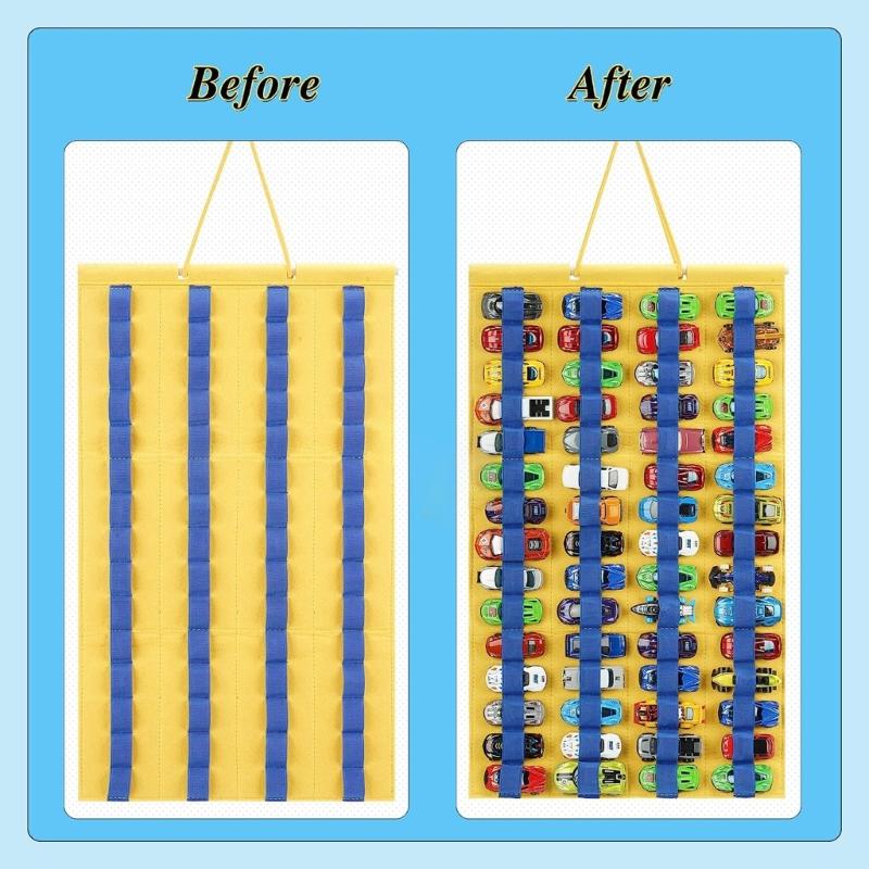 Hanging Storage Organisers for Toy Car, Toy Trucks, Display Case for Toy Car, Hold 60 Toy Car and Toy Trucks