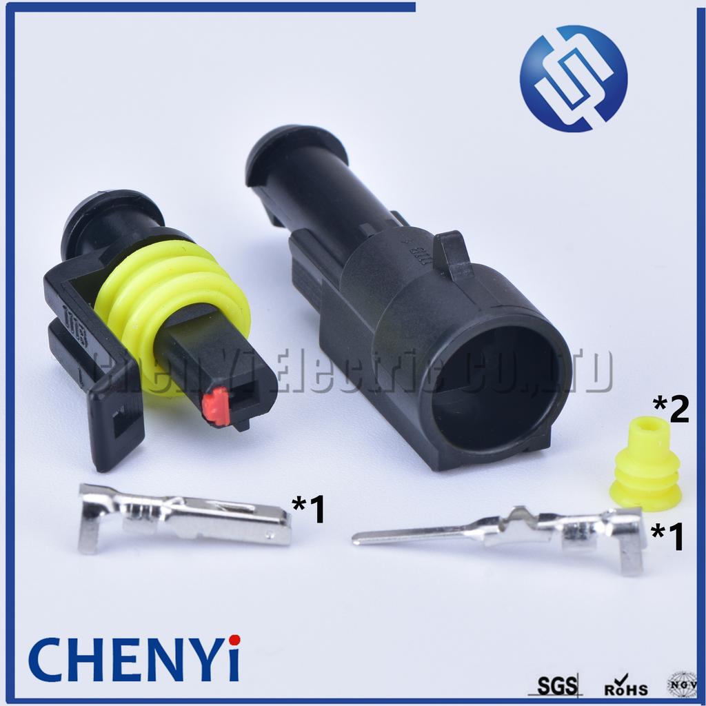 1 Pin Super Sealed Electrical Wire Automotive Connector Male or Female Car Waterproof Plug Kit 282079-1 282103-1