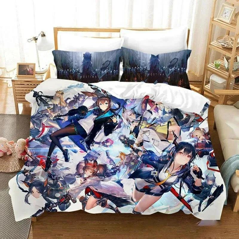 Anime Game Arknights Bedding Set Boys Girls Twin Queen Size Duvet Cover Pillowcase Bed Boys Adult Fashion Home Textileextile