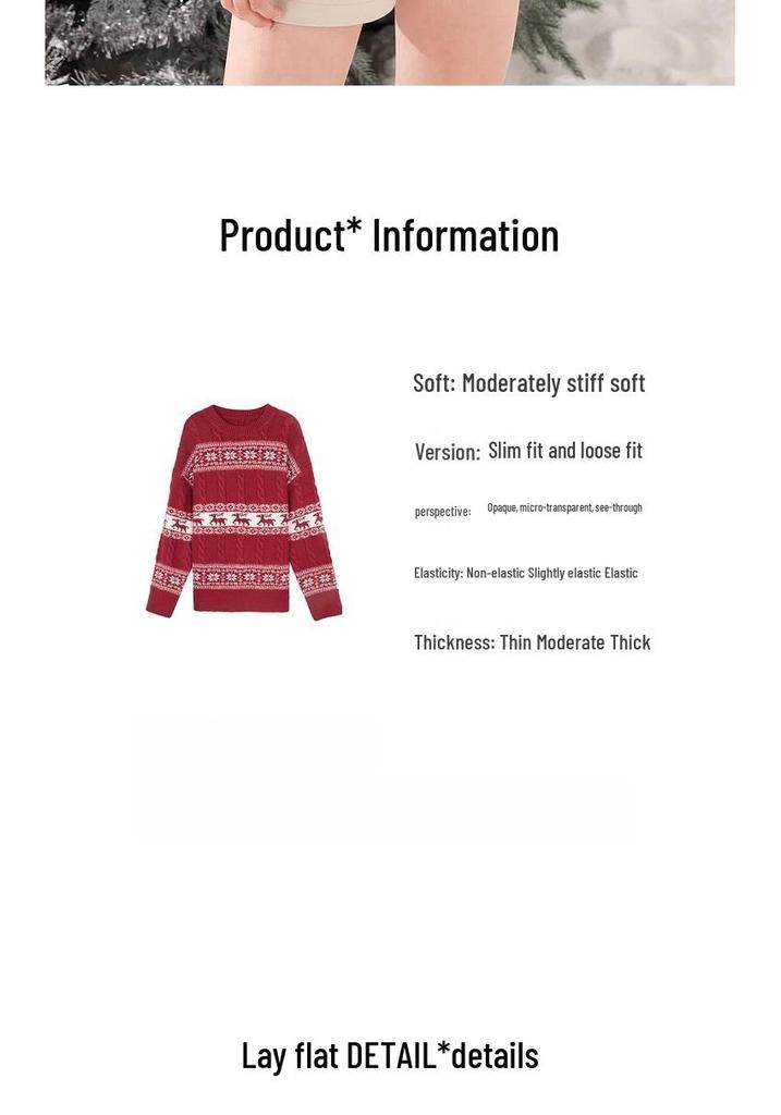 2025Wish European & American Women's Jacquard Knit Sweater: Autumn/Winter Loose Fit Long Sleeve Top