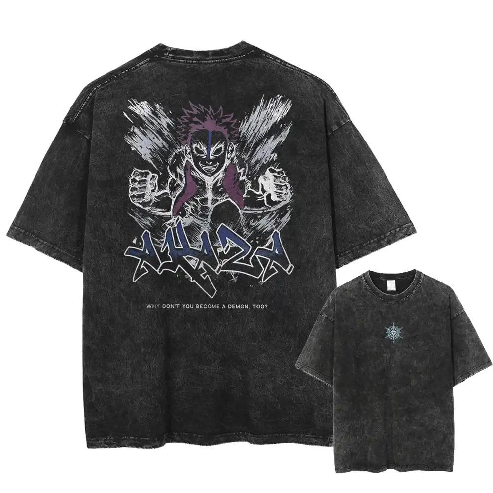 Demon Slayer TShirt Oversized Anime Vintage Washed Tee Cotton S3XL Unisex