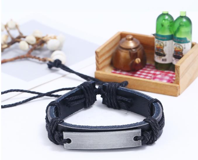 Men's Black Plaque Bracelet