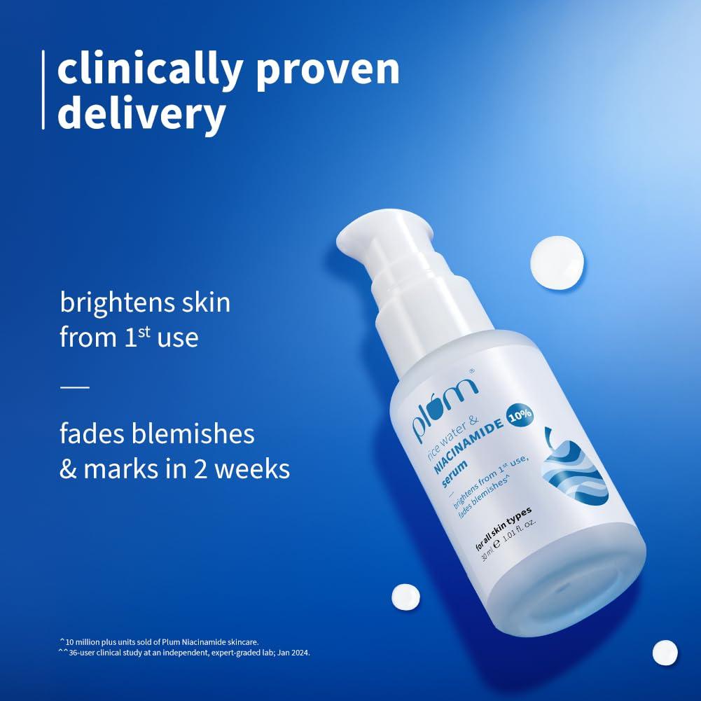 Plum 10% Niacinamide Face Serum For Brightening Oil Control Clear Glow For Oily Combination Sensitive Skin 30 ml
